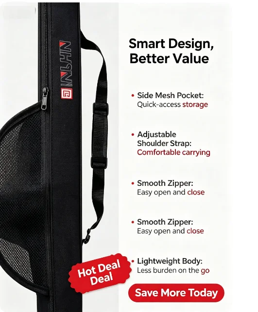 New Portable Fishing Rod Bag W - Reel Cover ulasan dan harga