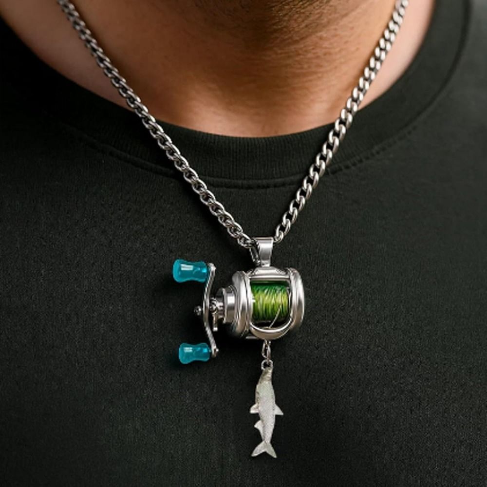 Mini Fishing Reel Necklace Fis - Reel Bag ulasan dan harga