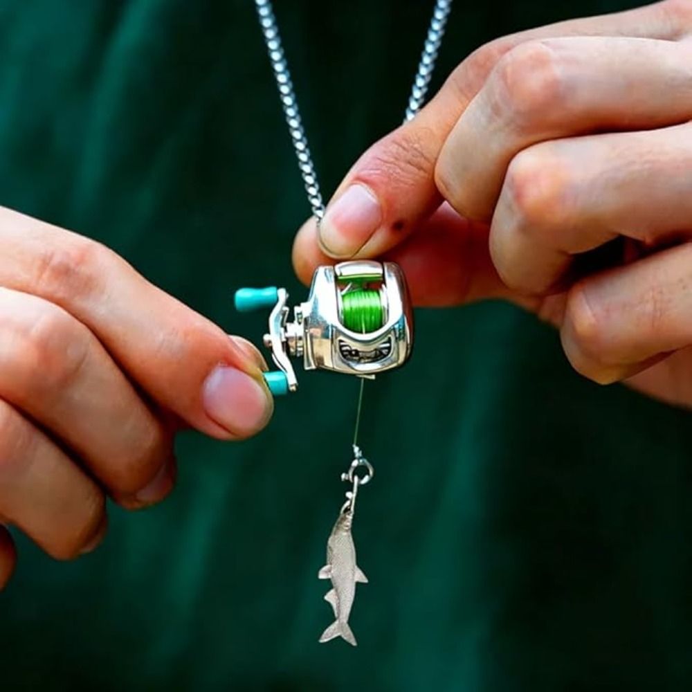 Mini Fishing Reel Necklace Fis - Reel Bag ulasan dan harga
