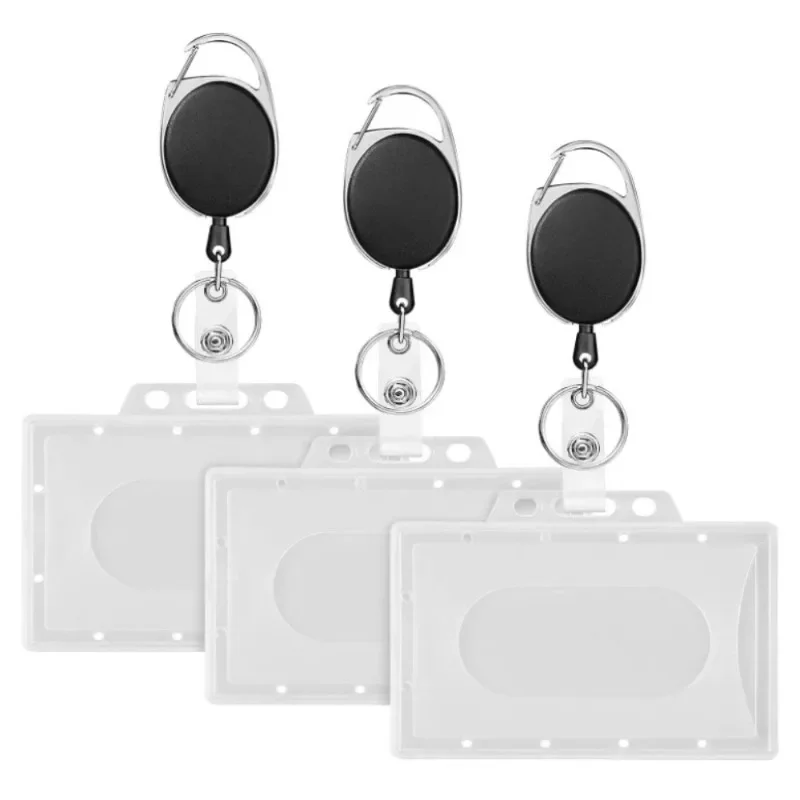 1Set ID Work Pass Card Holder  - Reel Cover ulasan dan harga